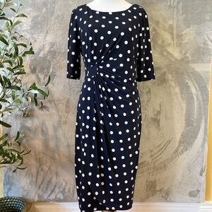 Polka-Dot Sheath Formal Stretch Dress Sz 8